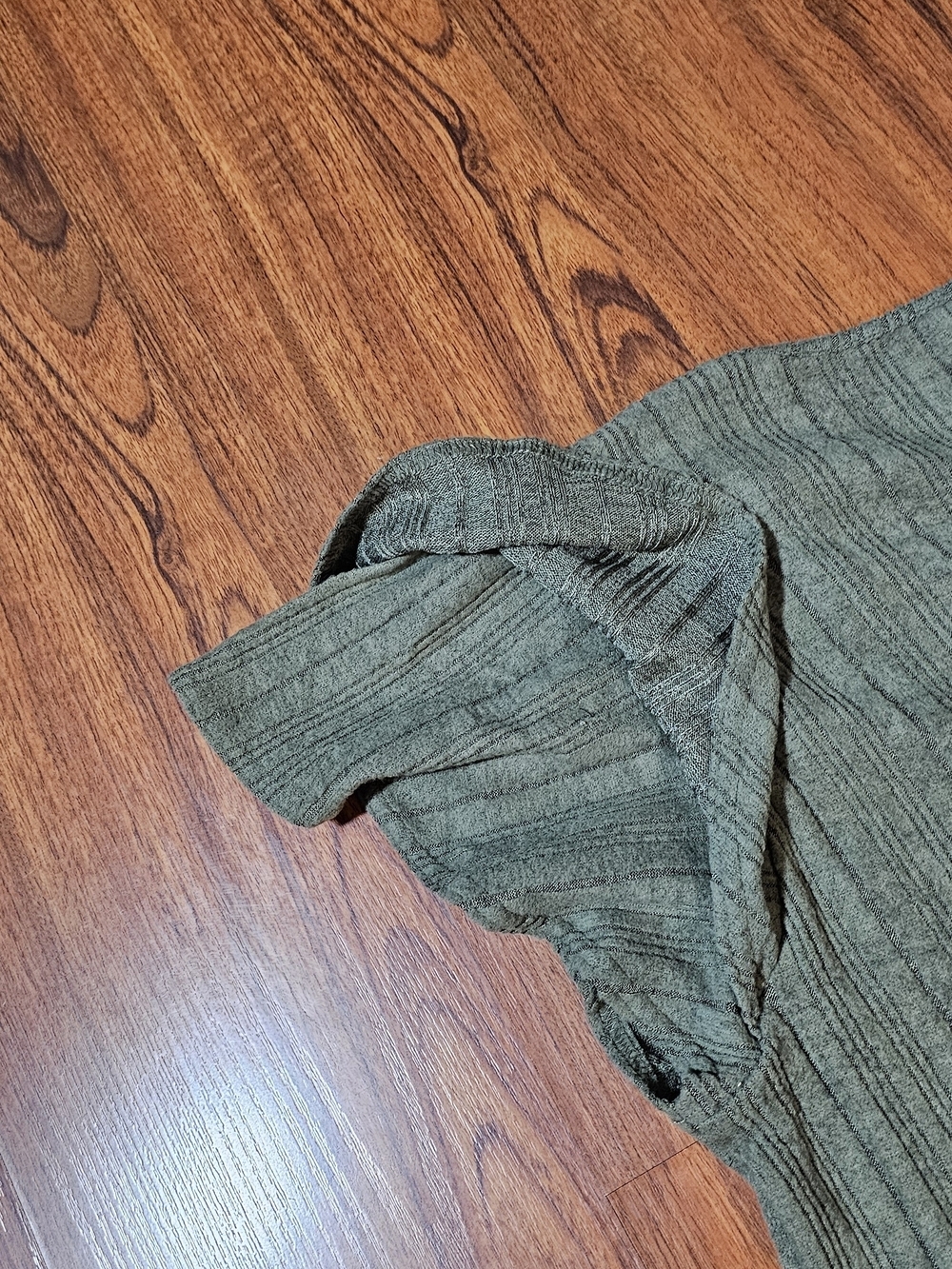 Square Neck Olive Green Flutter Sleeve Top - Picture 8 of 9